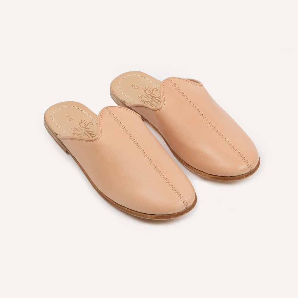 Sabah El Paso Baba Leather Shoes Slip On Mules Leather Size 37 Women’s 7.5